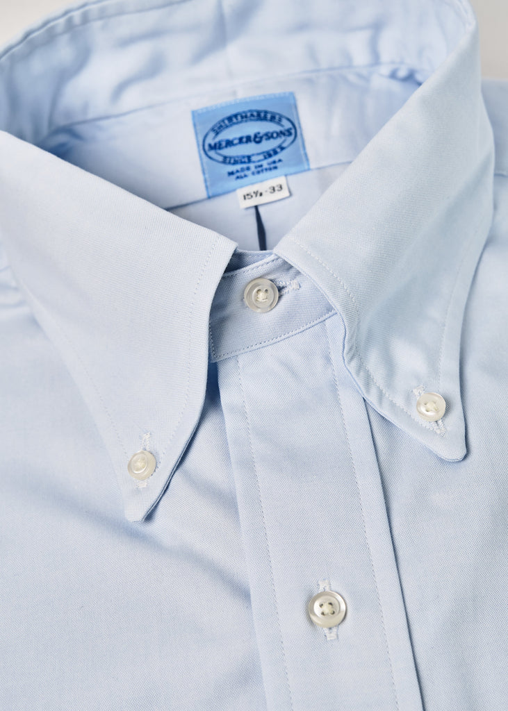 mercer and sons dress shirts Light Blue 80's Two-Ply Pima Cotton Pinpoint Oxford
