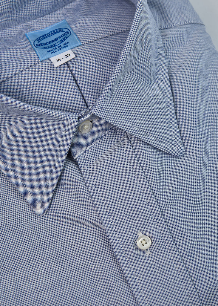 Mercer & Sons Blue Two-Ply Classic 100% Pima Cotton Oxford