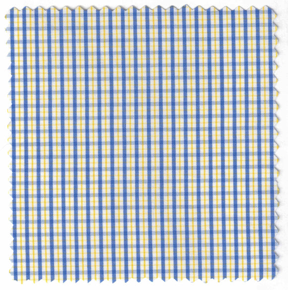 Blue/Yellow Small Check Broadcloth