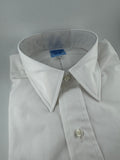 White 100's Cotton Broadcloth with Tennis Straight Collar