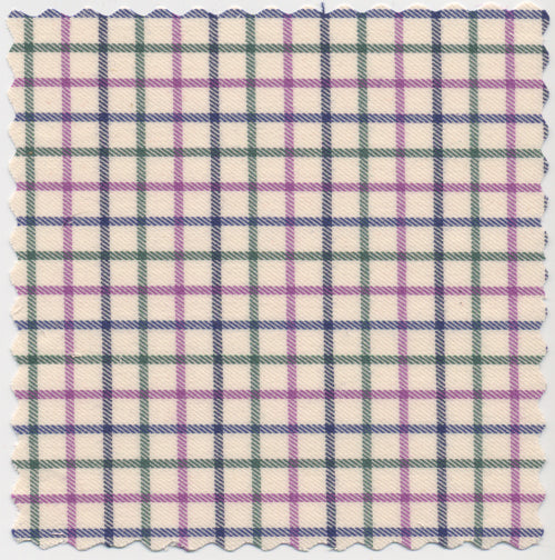 Kent Plum Brushed Cotton Flannel Tattersall