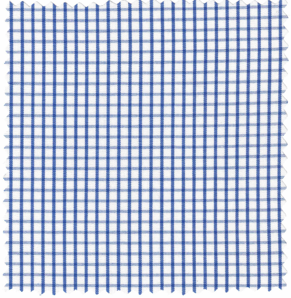 Mercer & Sons Classic Royal Blue on White Windowpane Check Shirt ...