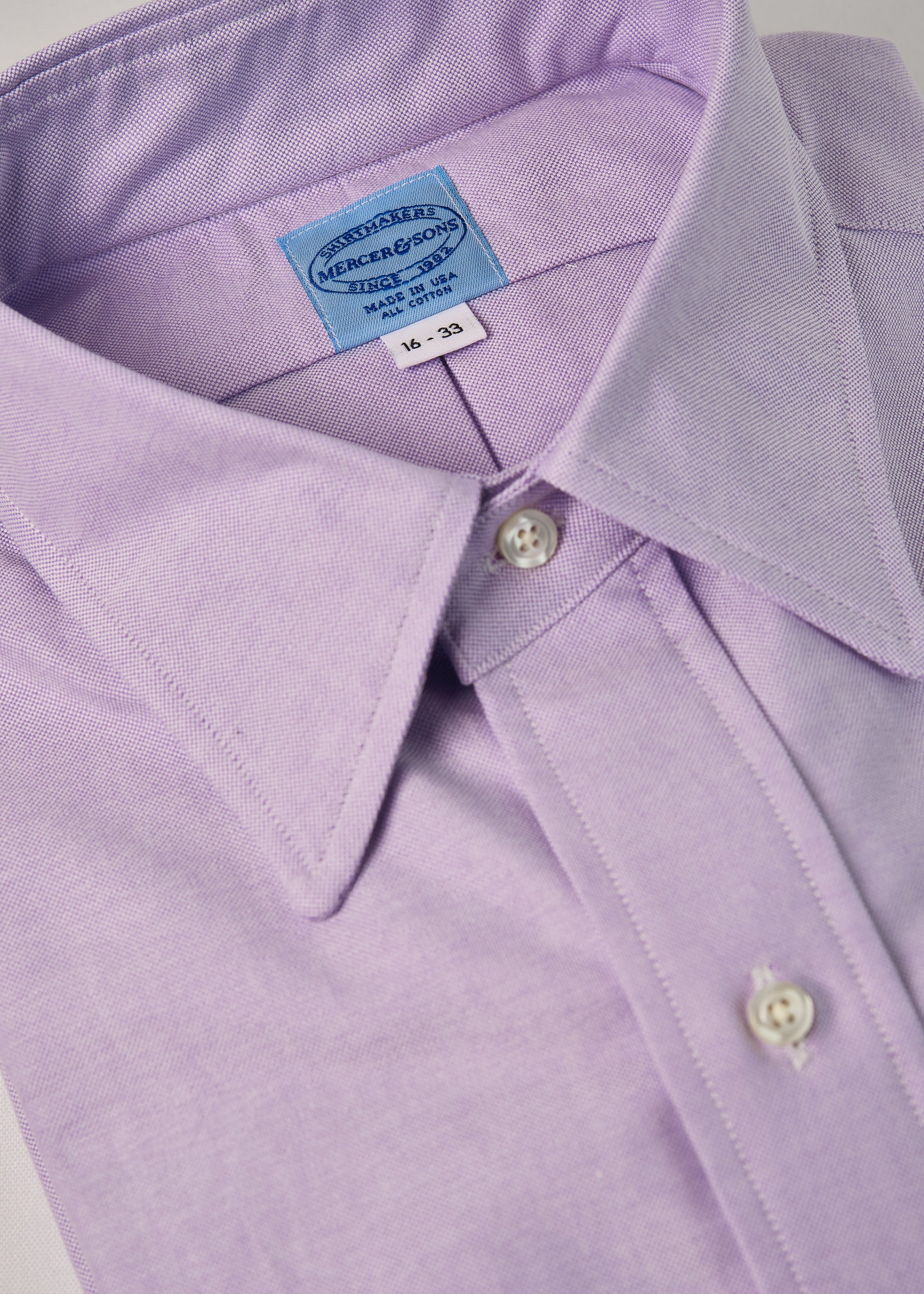 purple mens dress shirt Mercer & Sons Lavender Two-Ply Classic 100% Pima Cotton Oxford Shirt