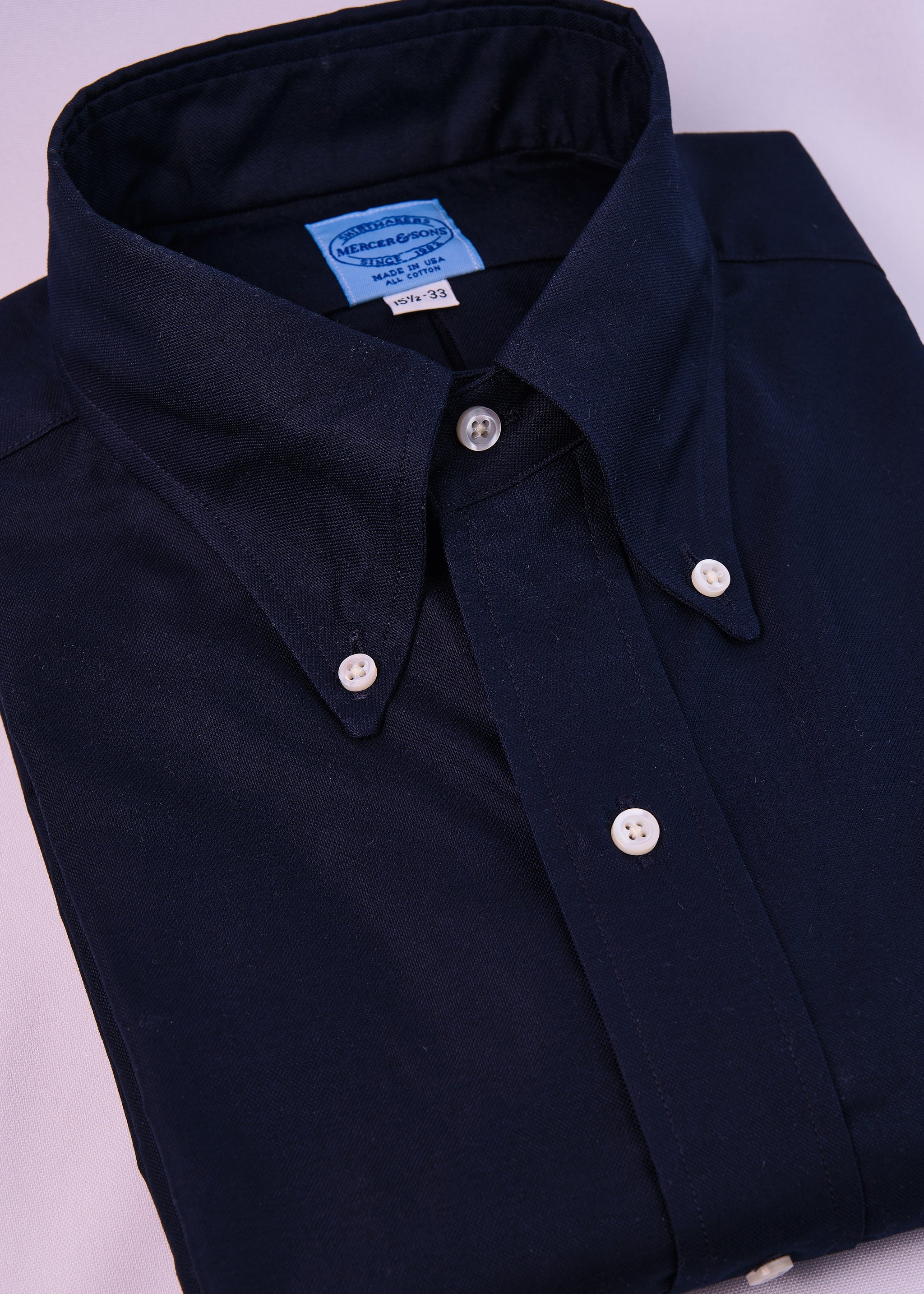 Midnight Blue Two-Ply 100% Pima Cotton Oxford Midnight Blue Two-Ply 100% Pima Cotton Oxford