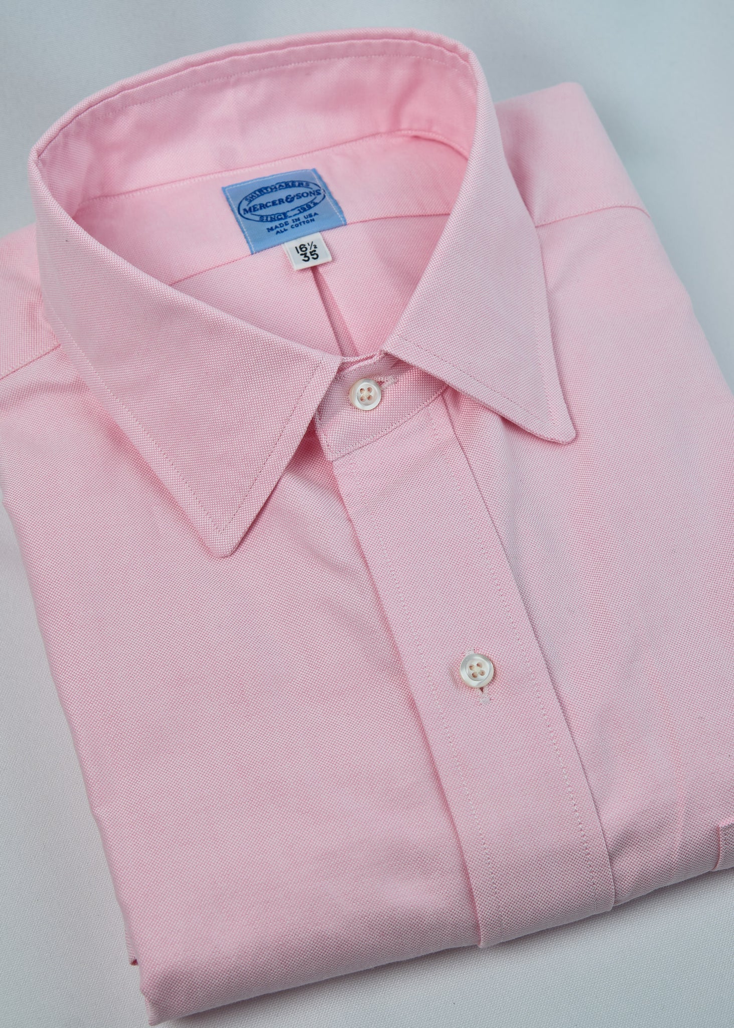 Mercer & Sons Pink Two-Ply Classic 100% Pima Cotton Oxford Shirt | Premium Comfort Mercer&Sons Mercer & Sons Pink Two-Ply Classic 100% Pima Cotton Oxford Shirt | Premium Comfort Mercer&Sons