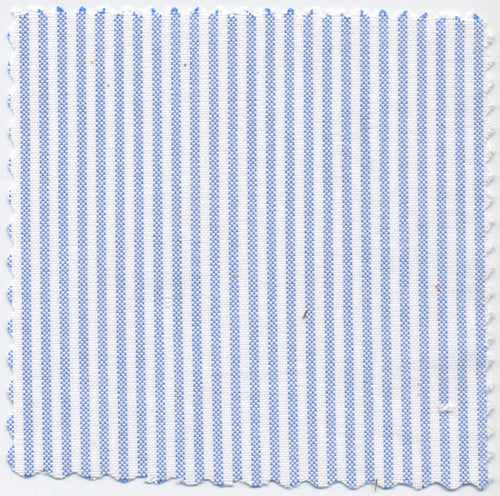 Skye Blue & White University Stripe 100% Pima Cotton Oxford