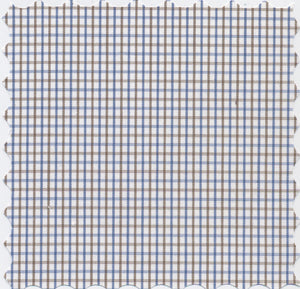 Lightweight Coffee & Blue 2MM Tattersall Graph Check Broadcloth