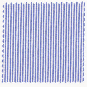 Nile Blue & White Bankers 1/16" Cotton Broadcloth Stripe