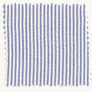 Buzzard's Bay Blue & White Cotton Seersucker Stripe