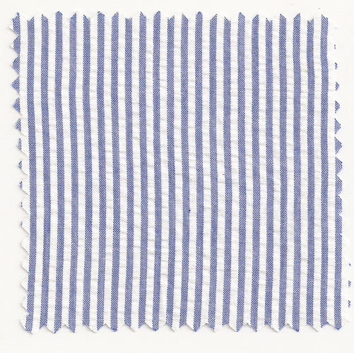 Buzzard's Bay Blue & White Cotton Seersucker Stripe