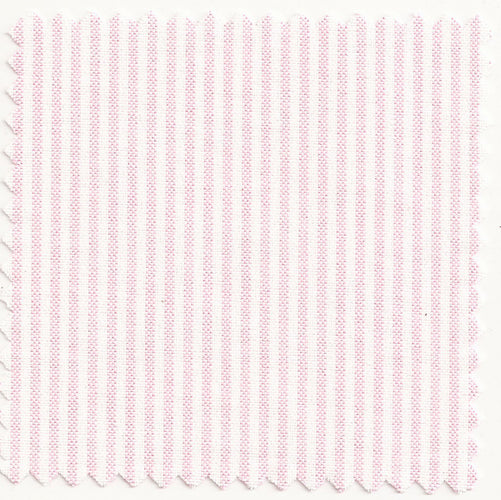 Pink & White University Stripe Two-Ply 100% Pima Cotton Oxford