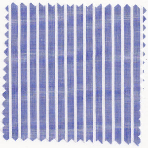 Blue End-on-End Broadcloth with Bold White Stripe